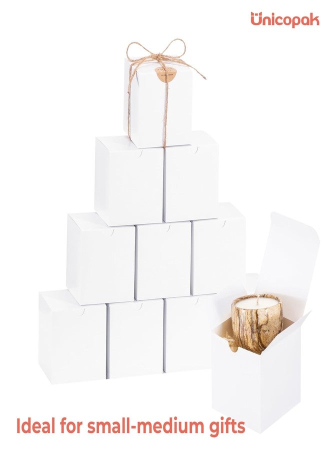 UnicoPak 10 Pack 4x4x4 Gift Boxes Bulk White Small Gift Boxes for Ornaments, Candles, Mugs, Crafting, Treat, Ideal for Birthday Christmas Party Homemade Business - Image 4