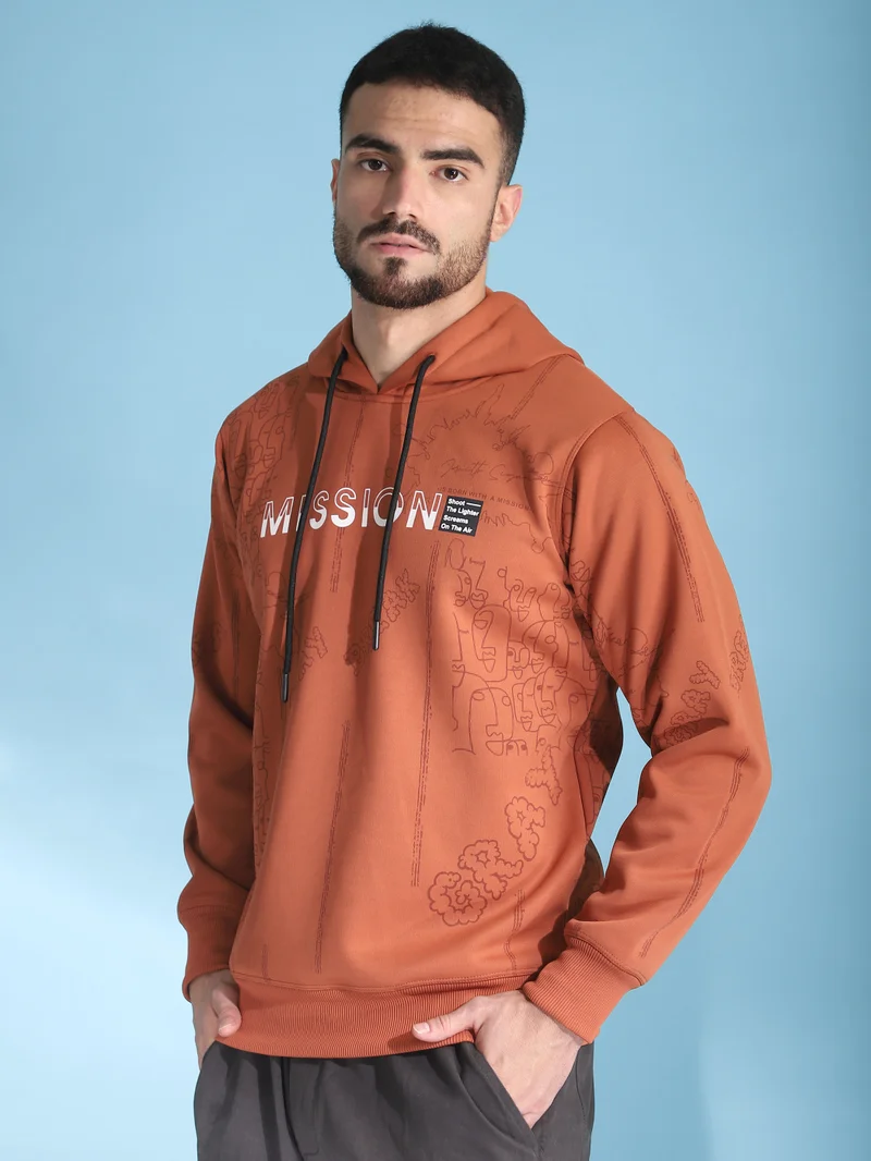 بيونغ هودي بطبعة رسمة الصدفة بلون برتقالي صدئ