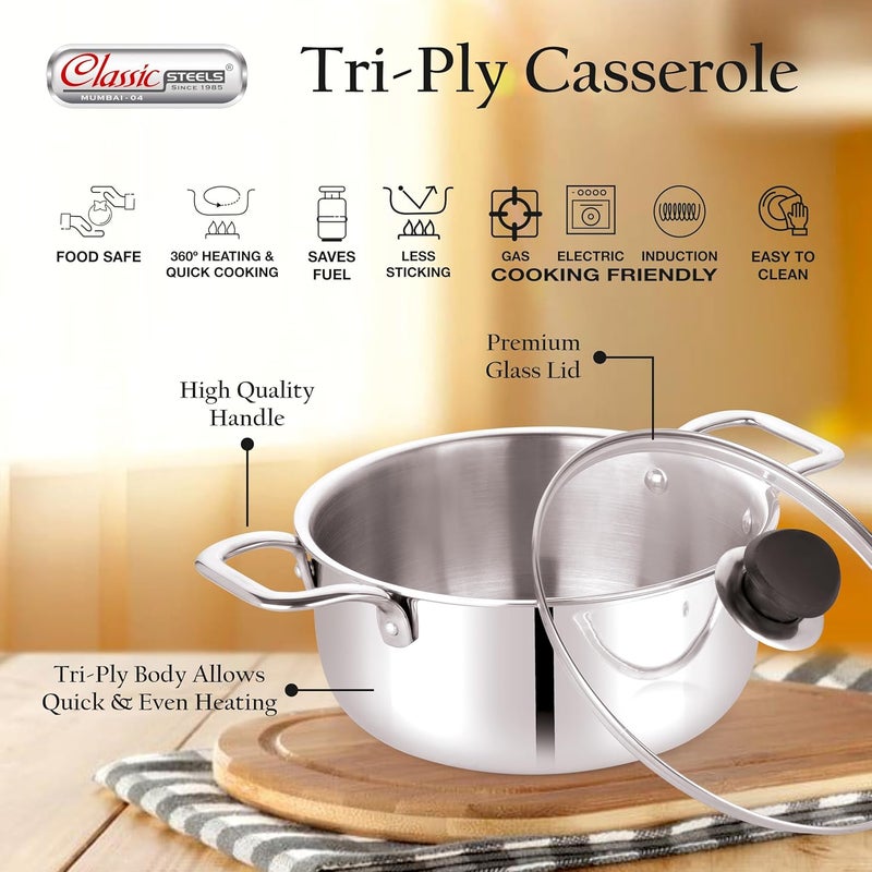 Classic Steels Triply Saucepot Stock Pot 4L - Image 3