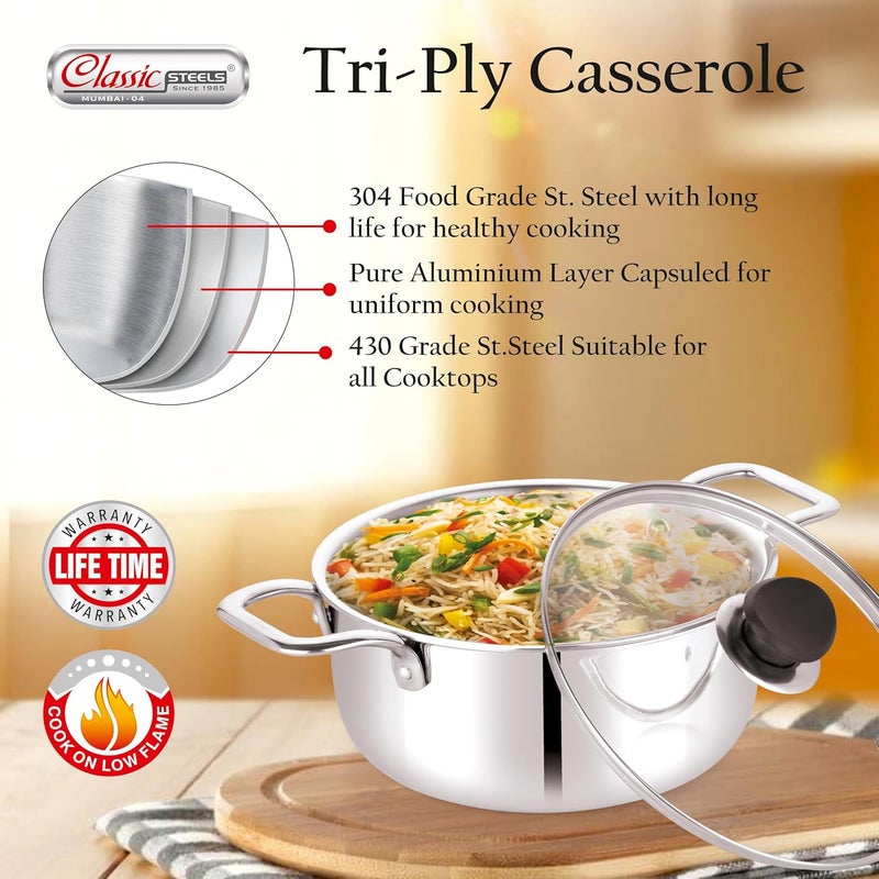 Classic Steels Triply Saucepot Stock Pot 4L - Image 2