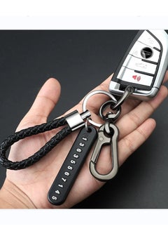 Generic Anti lost Phone Number Plate Braided Rope Key Chain  - Image 4