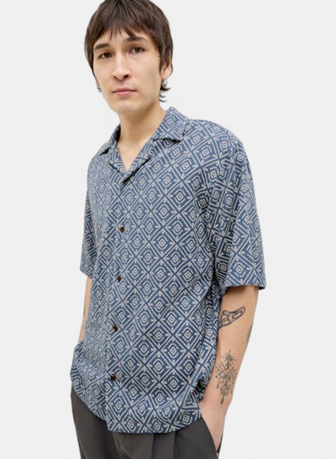 JACK & JONES JACK & JONES Mens Vincent Print Resort Shortsleeve Shirt  - Image 3