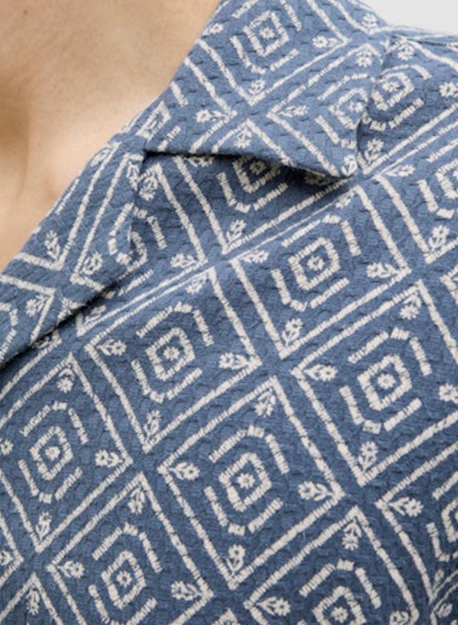 JACK & JONES JACK & JONES Mens Vincent Print Resort Shortsleeve Shirt  - Image 5