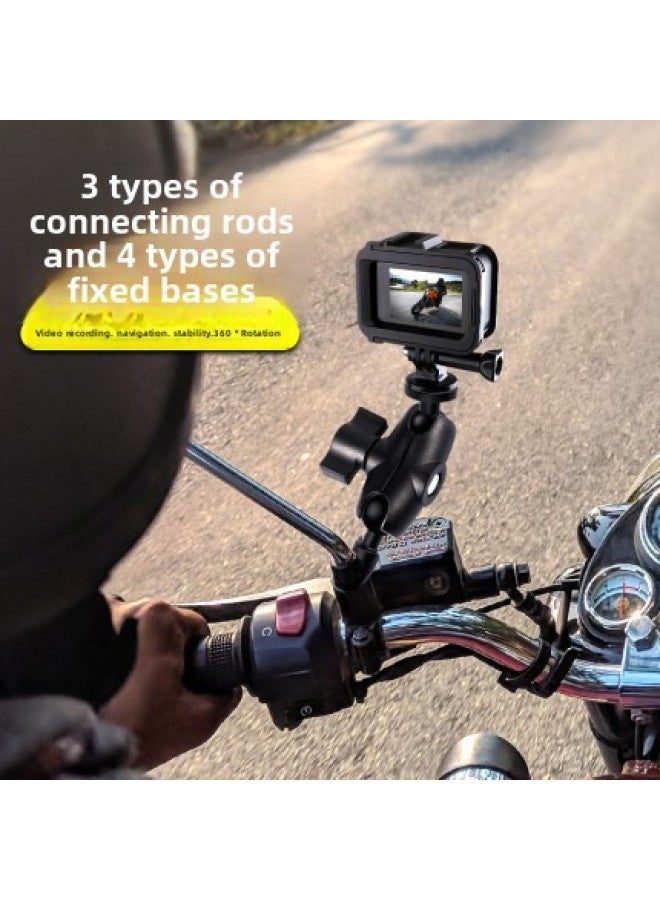 Generic Motorcycle Mobile Phone Bracket Gopro12/10 Accessories Insta360X4 Panoramic Camera Shooting Bracket Navigation-Color:Metal Ball Clip Bracket Short - Image 4