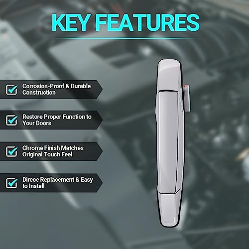 MNJWS Exterior Chrome Door Handle, Front Passenger Side, Compatible with 2007-2014 Chevy Silverado Suburban Tahoe GMC Sierra Yukon Cadillac Escalade, Replace 22738722 84053436 80545 - Image 4