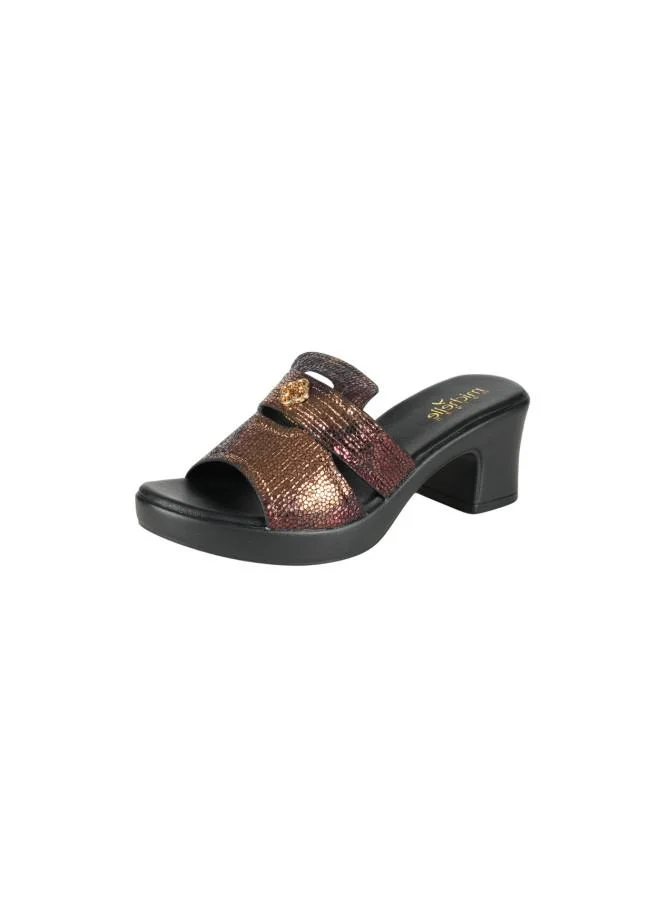 ميشيل مورجان 092-2997 Michelle Morgan Ladies Block Heel Sandals 414RJ693 Bronze