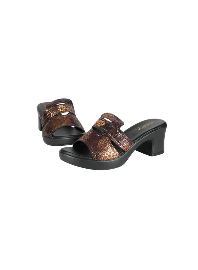 Michelle Morgan 092-2997 Michelle Morgan Ladies Block Heel Sandals 414RJ693 Bronze