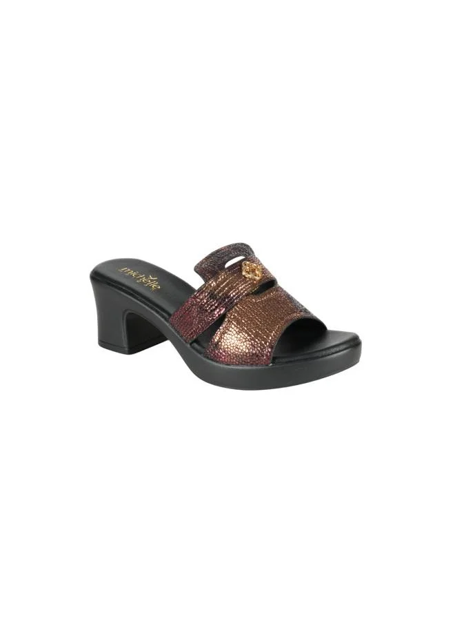 ميشيل مورجان 092-2997 Michelle Morgan Ladies Block Heel Sandals 414RJ693 Bronze