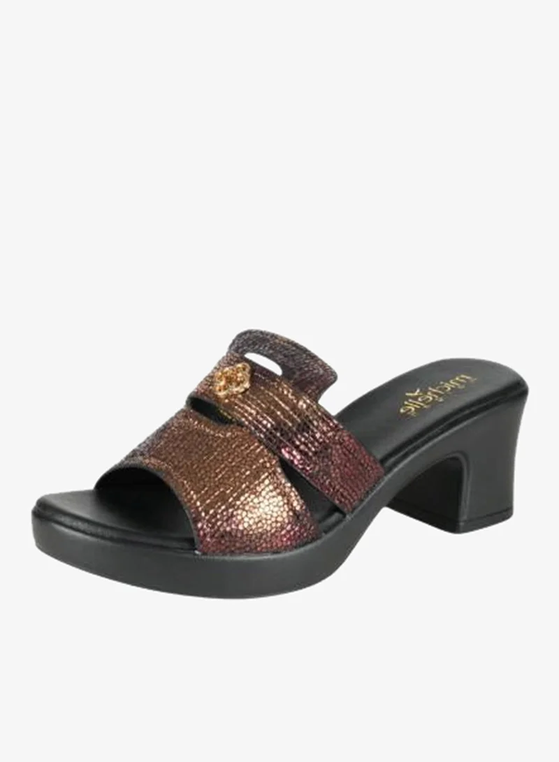 ميشيل مورجان صنادل ميشيل مورغان بكعب عريض للسيدات برونزي