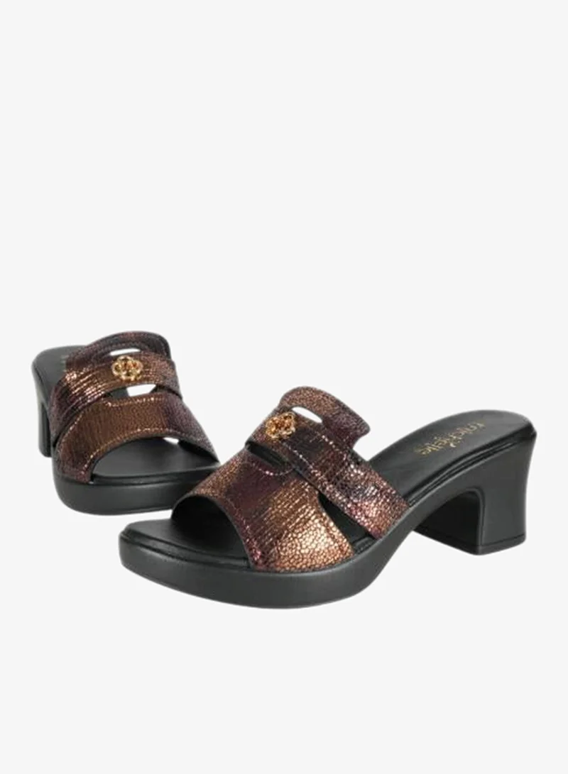 Michelle Morgan Bronze 092-2997 Michelle Morgan Ladies Block Heel Sandals 414RJ693 Bronze for Women | Best Price UAE
