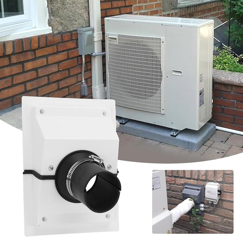 VBESTLIFE HVAC Wall Penetration Line Set Cover Kit, Full Guard Wall Sealing Cover for Outdoor Air Conditioning, Quick and Easy Installation (White) - Image 2