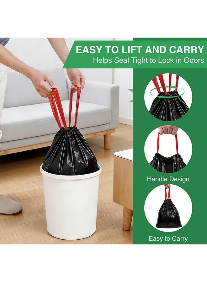 HaHaHai Drawstring Garbage Bags 5 Gallon 150 Counts Handle Tie Large Capacity Trash Bags Good Toughness, No Water Leakage, for Office, Kitchen, Bedroom Waste Bin, Wastebasket Bags(Black) - Image 4
