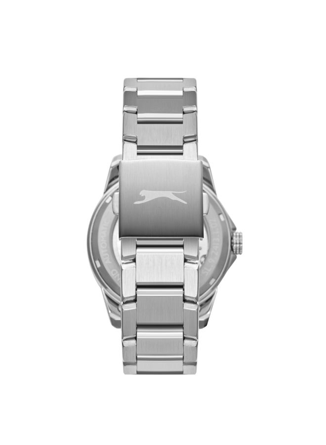 سلازنجر ساعة رجالية أوتوماتيكية بسوار معدني فضي - Image 2