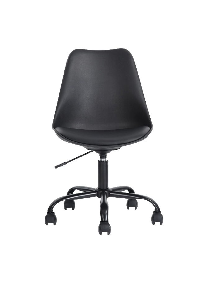 Adjustable Office Chair Black 18.7 X 34.6 X 20.7 Inch Blokhus Black 