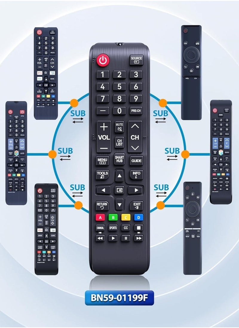 Universal Remote Control for All Samsung Smart LCD, LED, SUHD, UHD, HDTV, and 3D TVs - Image 2