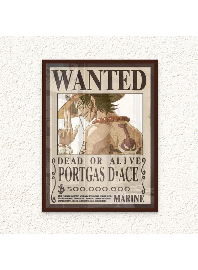 Art Decor Art Decor Framed Fine Art One Piece Wanted Poster Wall Art Portas D Ace Anime Artwork Portrait Print Wall Décor for Bedroom Boys' Room Living Room Gaming Room  - Image 1
