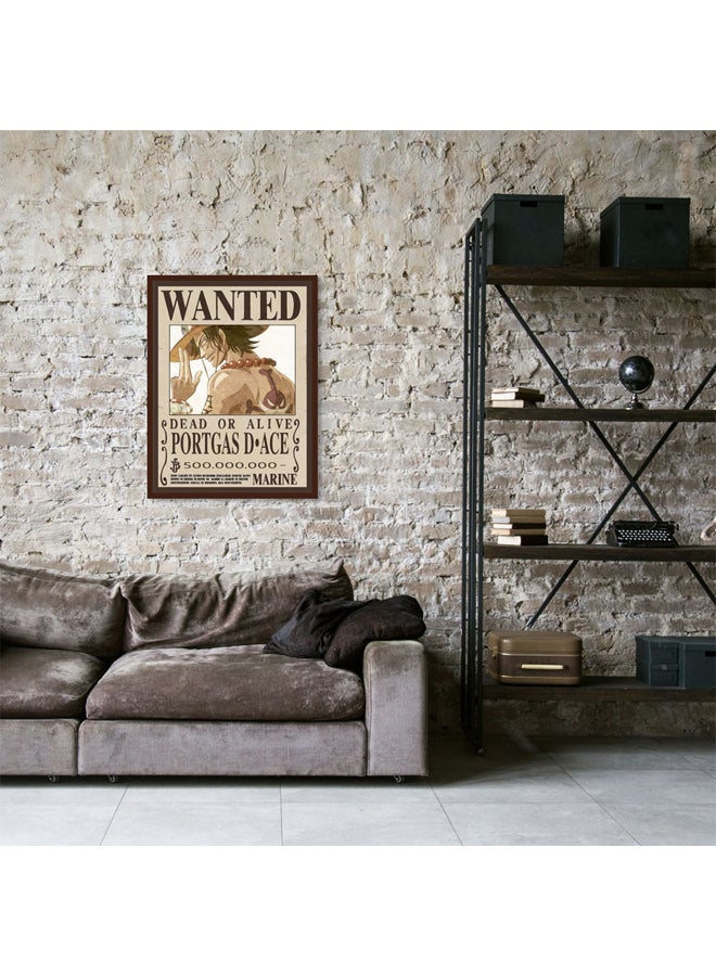 Art Decor Art Decor Framed Fine Art One Piece Wanted Poster Wall Art Portas D Ace Anime Artwork Portrait Print Wall Décor for Bedroom Boys' Room Living Room Gaming Room  - Image 3