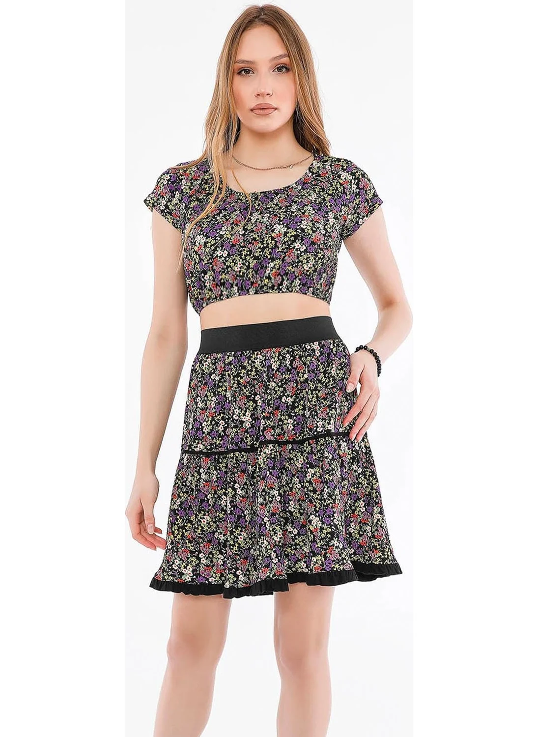 Alexander Gardi Patterned Crop Top (B21-31100)