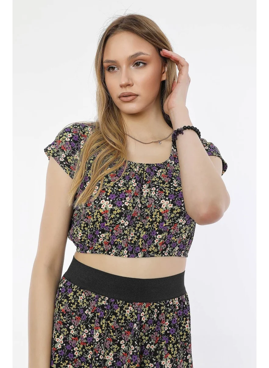 Alexander Gardi Patterned Crop Top (B21-31100)