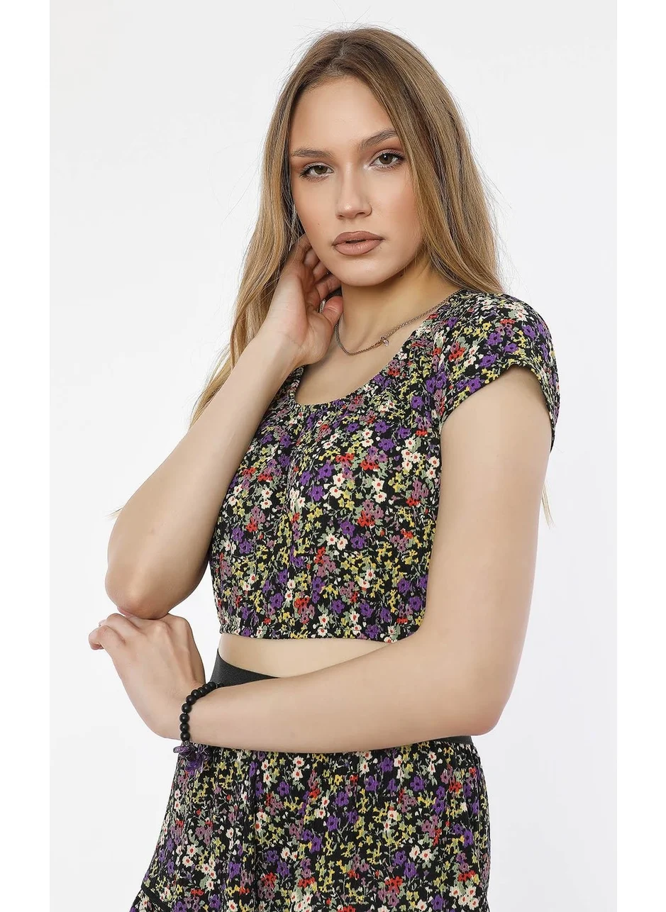 Alexander Gardi Patterned Crop Top (B21-31100)