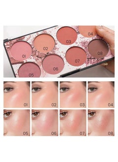 KYDA 8 Colors Face Blush Palette,Light Luxury Blush Palette Matte Blush Powder Bright Shimmer Face Blush,Contour and Highlight Blush Palette with Brush, by Ownest Beauty  - Image 1