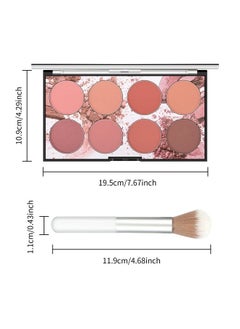 KYDA 8 Colors Face Blush Palette,Light Luxury Blush Palette Matte Blush Powder Bright Shimmer Face Blush,Contour and Highlight Blush Palette with Brush, by Ownest Beauty  - Image 3