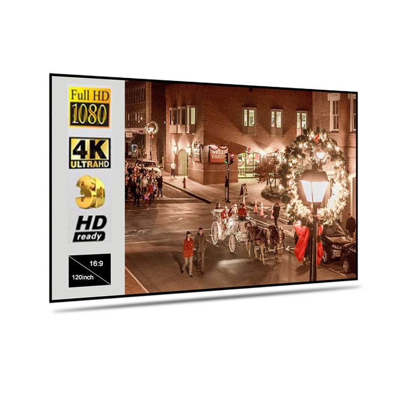 Portable Foldable Projector Screen Metal Layer Light Home Movie Reflective Screen(120inch 16:9) - Image 1