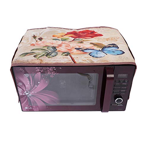 MW PRINTS Microwave Oven Top Cover With 4 Utility Pockets Attractive Digital Prints Dustproof(Flower) - Image 4