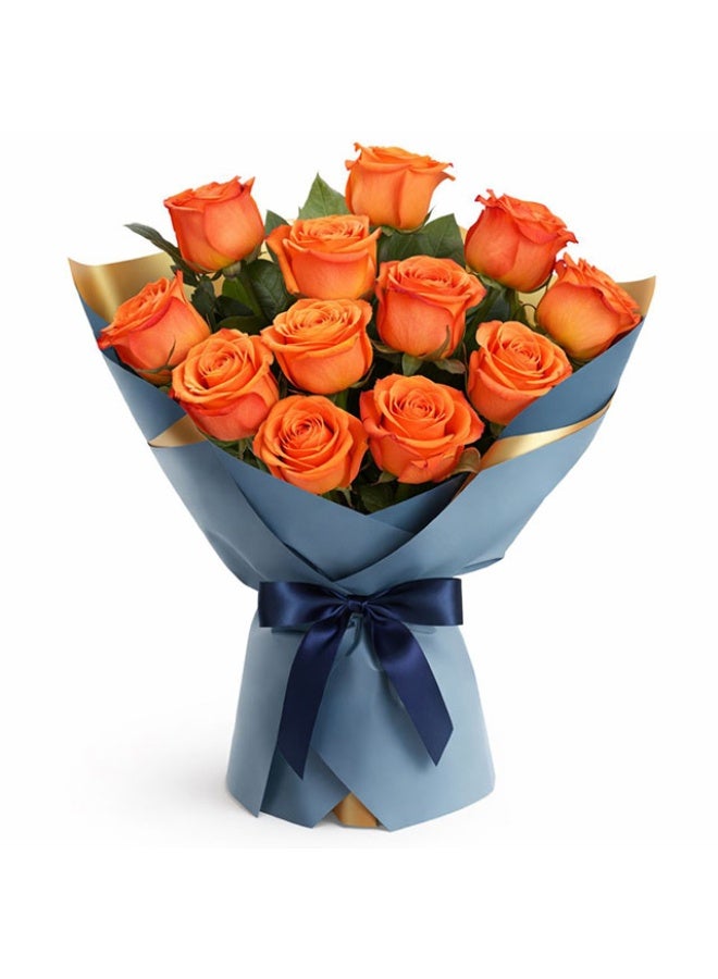 Orange Roses, 50cm - 12 Stems, Kenya