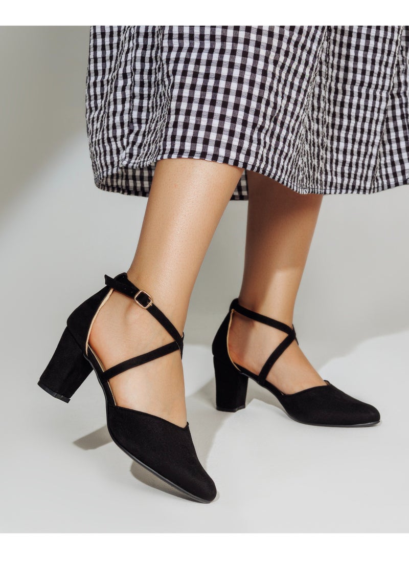 LIFESTYLISH - Crozier suede heel stylish for women - Black - Image 1