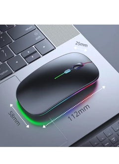 Generic Wireless - Bluetooth Mouse w10 , Rechargeable LED Dual Mode Mouse (Bluetooth 5.2 and USB Receiver) Portable Silent Mouse,for Laptop/Desktop/Tablet  - Image 2