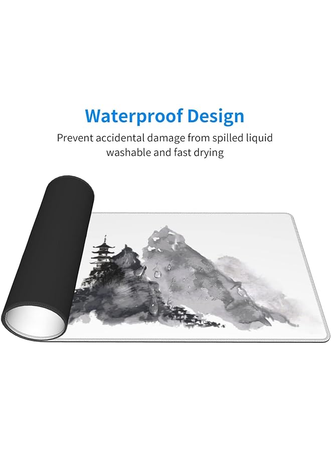 إيروريكس لوحة ماوس ألعاب ممتدة بألوان مائية مقاس 31.5 × 11.8 بوصة لوحة ماوس كبيرة للرسم بالحبر مع قاعدة مطاطية غير قابلة للانزلاق 3 مم وحافة مخيطة لوحة ماوس للألعاب للعمل واللعب والمكتب والمنزل - Image 5