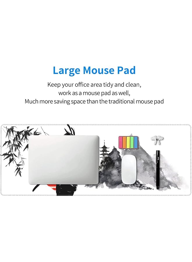 إيروريكس لوحة ماوس ألعاب ممتدة بألوان مائية مقاس 31.5 × 11.8 بوصة لوحة ماوس كبيرة للرسم بالحبر مع قاعدة مطاطية غير قابلة للانزلاق 3 مم وحافة مخيطة لوحة ماوس للألعاب للعمل واللعب والمكتب والمنزل - Image 4