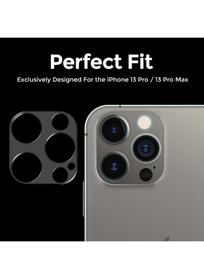 O Ozone Camera Lens Protector for Apple iPhone 13 Pro / iPhone 13 Pro Max Aluminum Frame Tough with Protective Film - Black  - Image 2