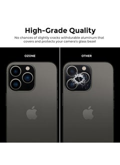 O Ozone Camera Lens Protector for Apple iPhone 13 Pro / iPhone 13 Pro Max Aluminum Frame Tough with Protective Film - Black  - Image 5