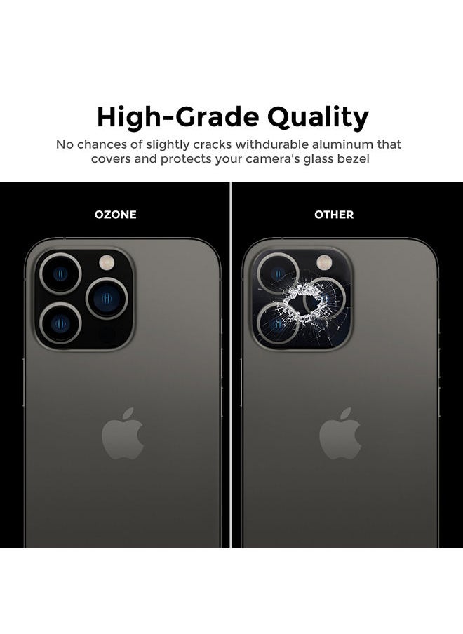 O Ozone Camera Lens Protector for Apple iPhone 13 Pro / iPhone 13 Pro Max Aluminum Frame Tough with Protective Film - Black  - Image 5
