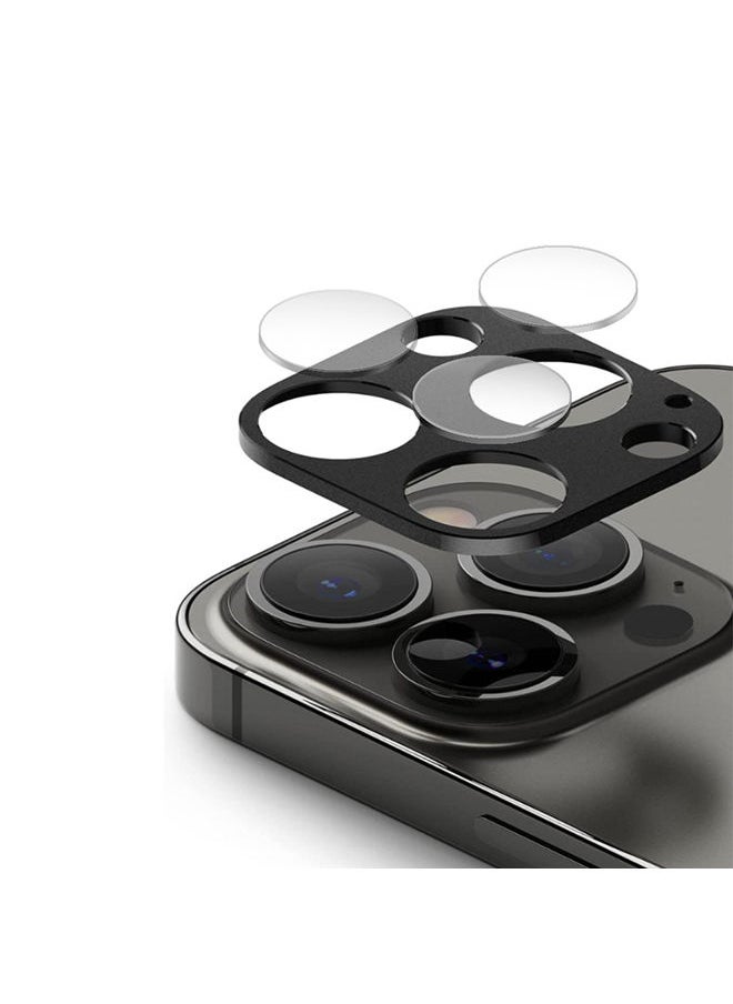 O Ozone Camera Lens Protector for Apple iPhone 13 Pro / iPhone 13 Pro Max Aluminum Frame Tough with Protective Film - Black  - Image 1