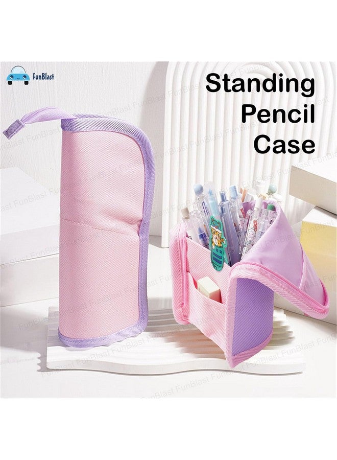 فنبلاست حافظة أقلام رصاص من فن بلاست، حقيبة أقلام رصاص أنيقة للبنات والأولاد - أدوات مكتبية كورية منبثقة، صندوق منظم مستحضرات تجميل، حقائب أقلام رصاص للأولاد والبنات والأطفال والنساء وطلاب المدارس (وردي) - Image 4