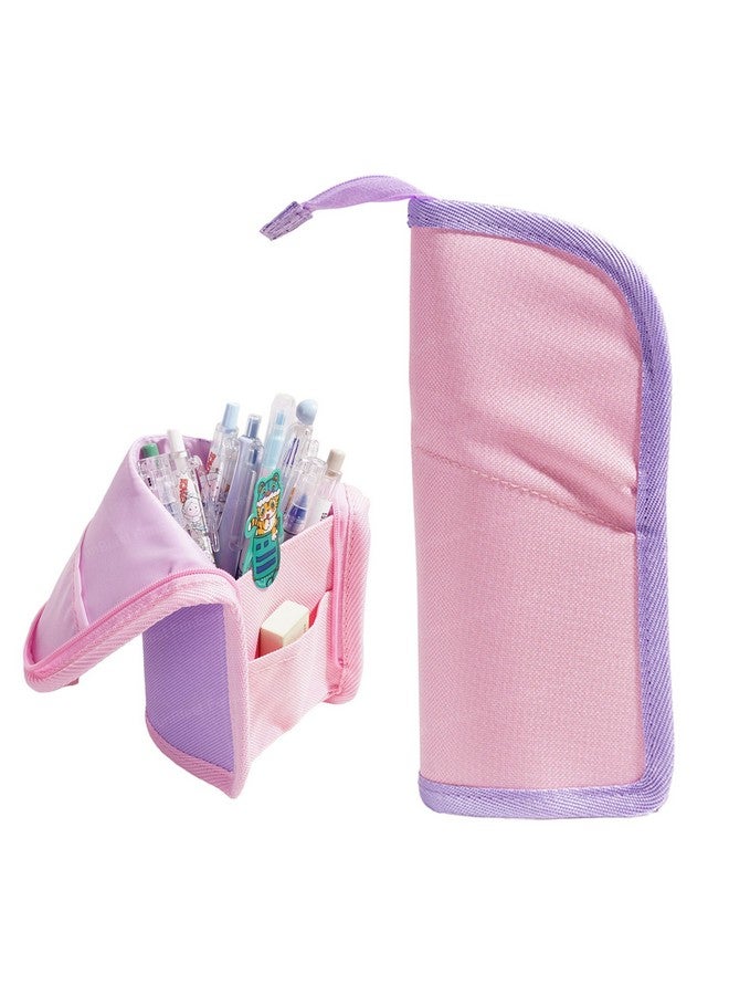 فنبلاست حافظة أقلام رصاص من فن بلاست، حقيبة أقلام رصاص أنيقة للبنات والأولاد - أدوات مكتبية كورية منبثقة، صندوق منظم مستحضرات تجميل، حقائب أقلام رصاص للأولاد والبنات والأطفال والنساء وطلاب المدارس (وردي) - Image 1