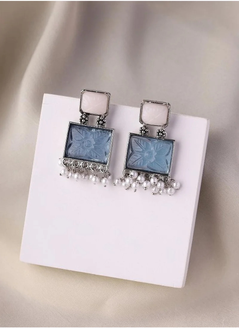 برياسي Rectangular Shaped Drop Earrings