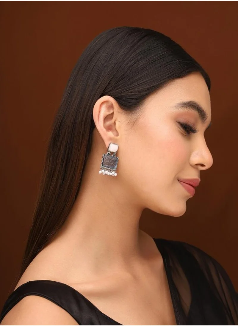 برياسي Rectangular Shaped Drop Earrings