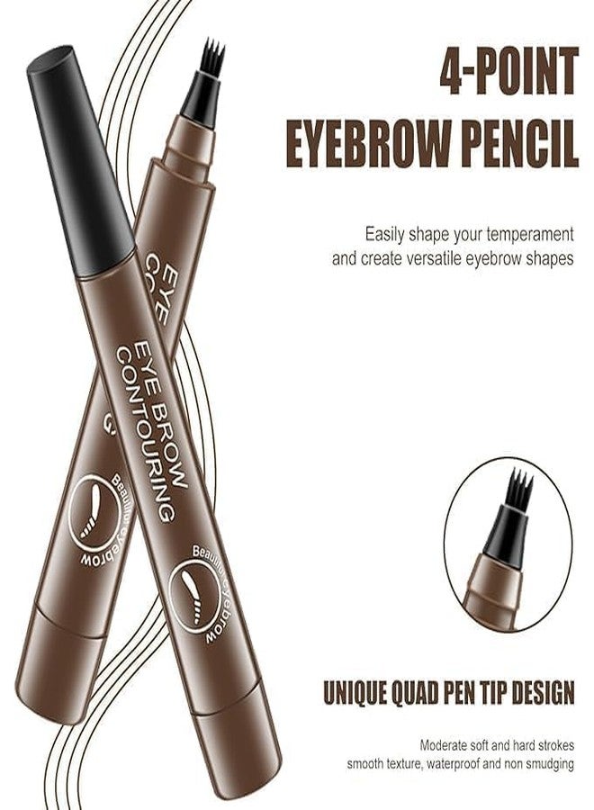 Senvox 4 Micro-Fork Tip Eyebrow Pencil | Waterproof, Long-Lasting & Sweat-Proof Microblading Eyebrow Pencil with a Micro-Fork Tip Applicator | Suitable for All Skin Types (Brown, Pack of 1) - Image 2
