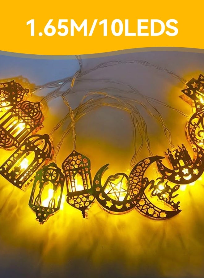 Tersely Diwali Ramadan Decoration String Lights – 1.65M/5.4FT, 10 LED, Battery Operated, for Eid Mubarak and Muslim Ramadan, Home and Fireplace Décor - Image 3