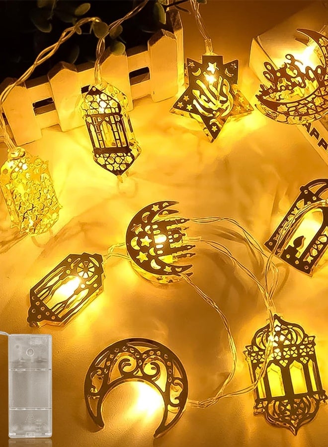 Tersely Diwali Ramadan Decoration String Lights – 1.65M/5.4FT, 10 LED, Battery Operated, for Eid Mubarak and Muslim Ramadan, Home and Fireplace Décor - Image 1