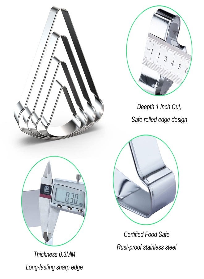 QAAQS Pizza Slice Cookie Cutter Set Assorted Sizes - 5", 4", 3", 2" - 4 Piece Food Cookie Cutter - Stainless Steel - Image 3