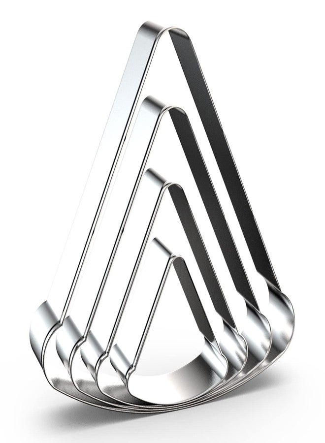 QAAQS Pizza Slice Cookie Cutter Set Assorted Sizes - 5", 4", 3", 2" - 4 Piece Food Cookie Cutter - Stainless Steel - Image 1