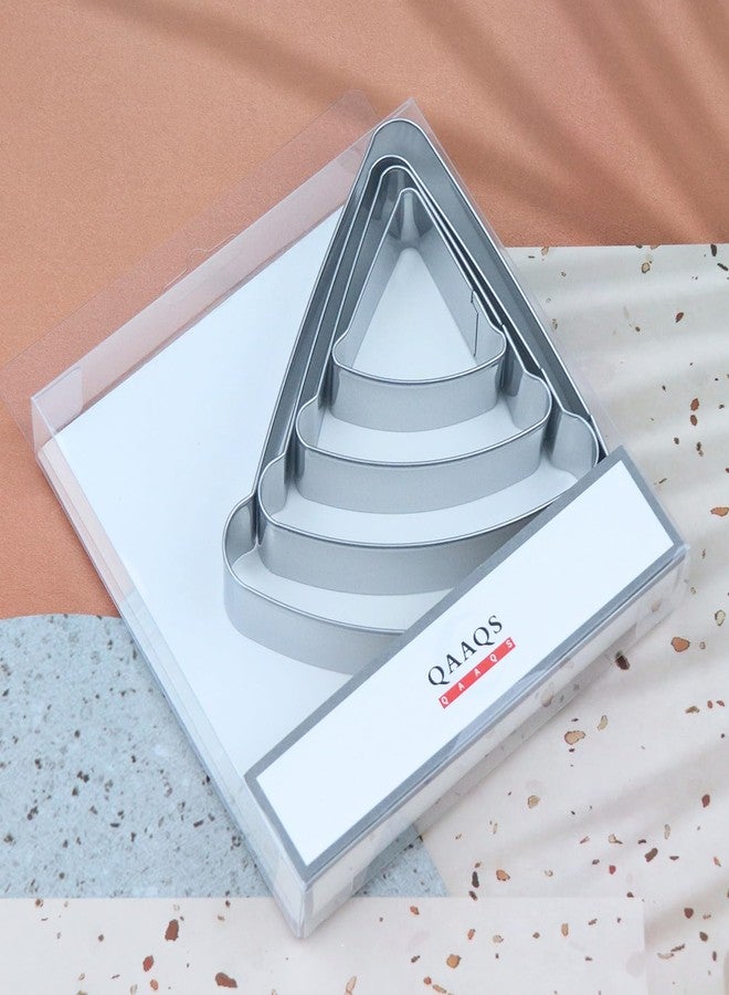 QAAQS Pizza Slice Cookie Cutter Set Assorted Sizes - 5", 4", 3", 2" - 4 Piece Food Cookie Cutter - Stainless Steel - Image 5
