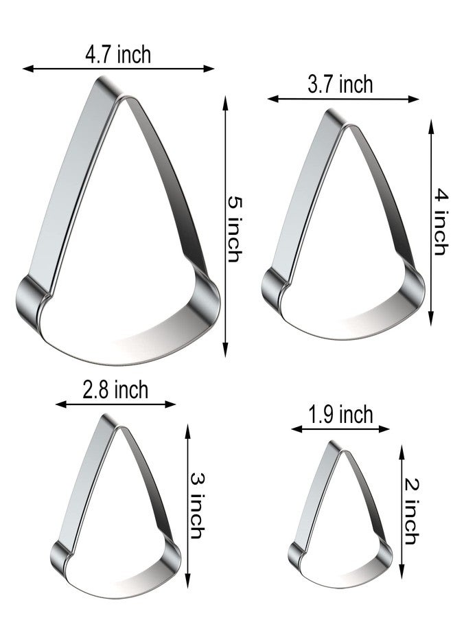 QAAQS Pizza Slice Cookie Cutter Set Assorted Sizes - 5", 4", 3", 2" - 4 Piece Food Cookie Cutter - Stainless Steel - Image 2