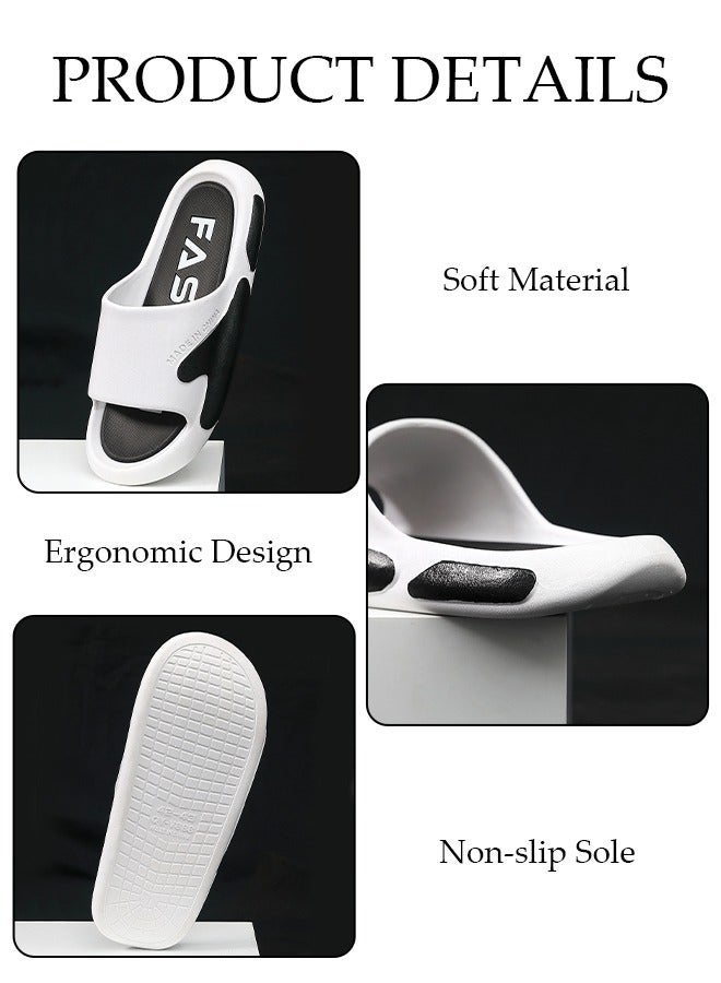 DUNISO Men's Slipper Thick Sole Non-Slip Bath Slippers Open Toe Shower Slippers House Bedroom Slippers Flat Slipper for Spa Bath Pool Gym House Sandals for Indoor & Outdoor - Image 3