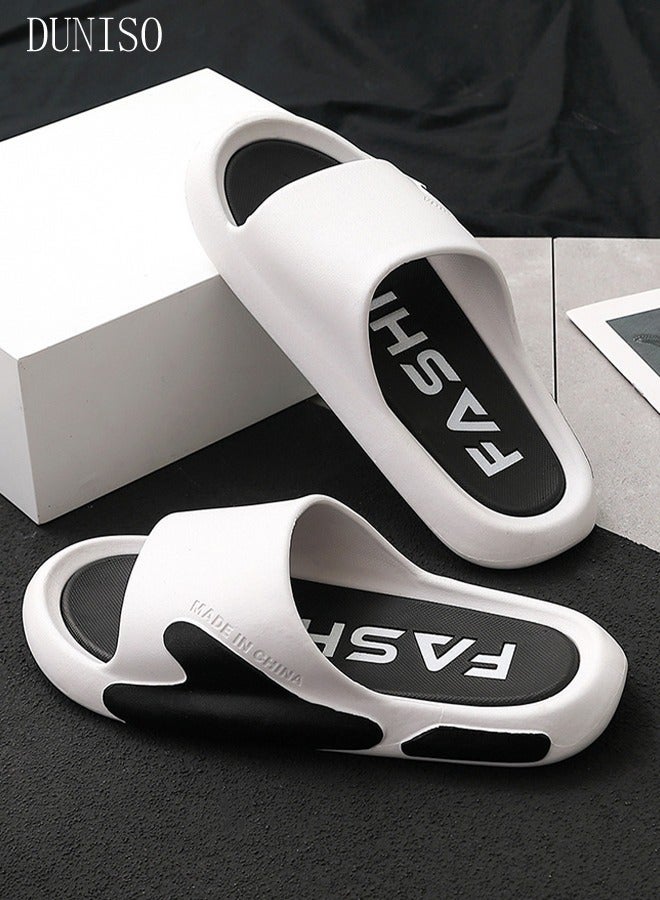 DUNISO Men's Slipper Thick Sole Non-Slip Bath Slippers Open Toe Shower Slippers House Bedroom Slippers Flat Slipper for Spa Bath Pool Gym House Sandals for Indoor & Outdoor - Image 5